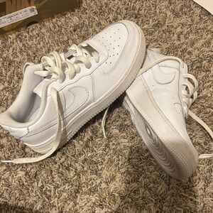 Nike White Air Force Ones size 5Y